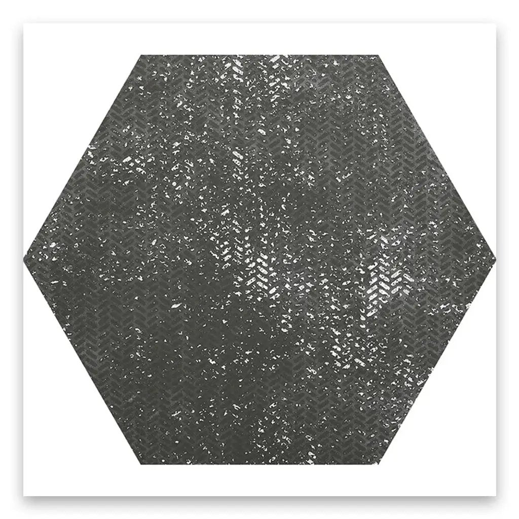 Graphite Gray 9x11 Textured Hexagon Porcelain Tile (16 pack, 8.07 sq ft/case) by Apollo Tile