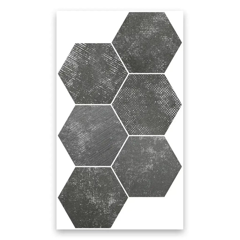 Graphite Gray 9x11 Textured Hexagon Porcelain Tile (16 pack, 8.07 sq ft/case) by Apollo Tile