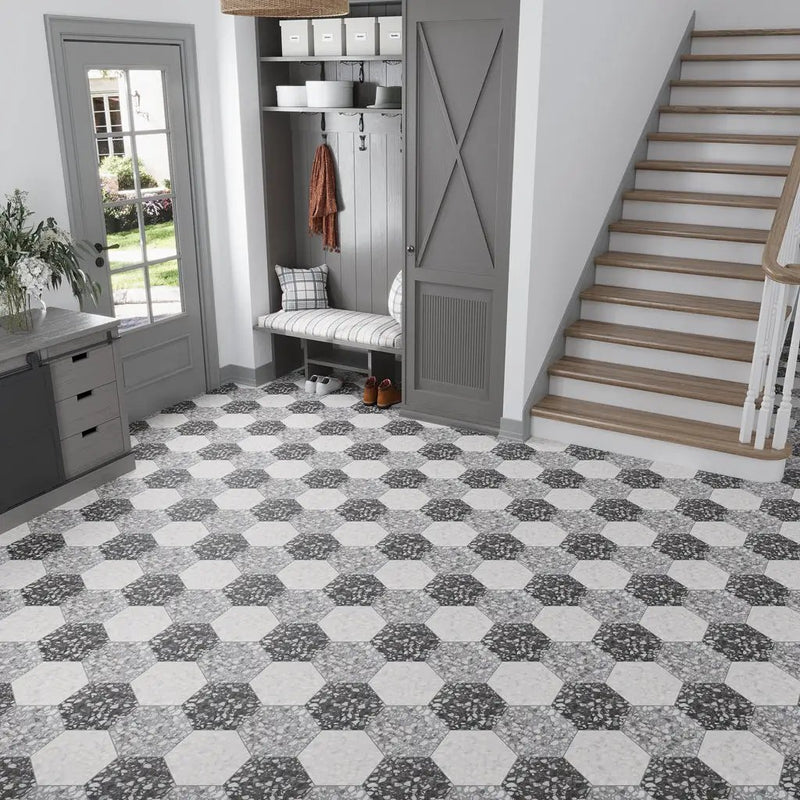 Soft Ivory-Beige 9x11 Matte Hexagon Porcelain Tile (16 pack, 8.07 sq ft/case) by Apollo Tile