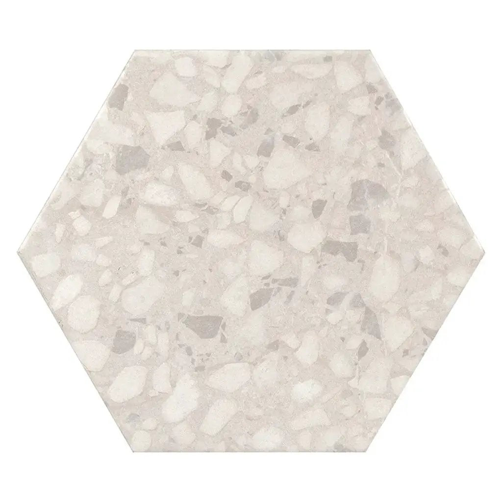 Soft Ivory-Beige 9x11 Matte Hexagon Porcelain Tile (16 pack, 8.07 sq ft/case) by Apollo Tile