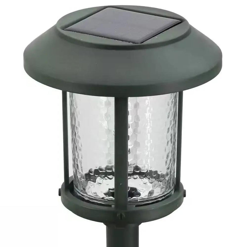 Set of 4 - Outdoor Solar LED Lights in Green with Yard Path Ground Stakes by HomePacific
