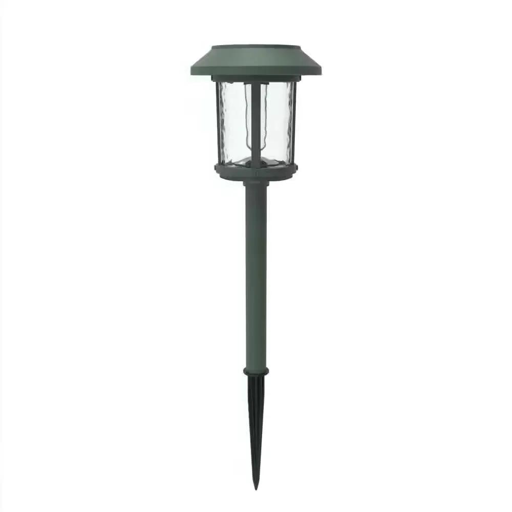 Set of 4 - Outdoor Solar LED Lights in Green with Yard Path Ground Stakes by HomePacific