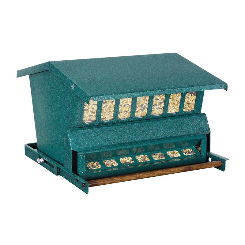 Green Steel Squirrel Proof Wild Bird Feeder with Hanger by HomePacific