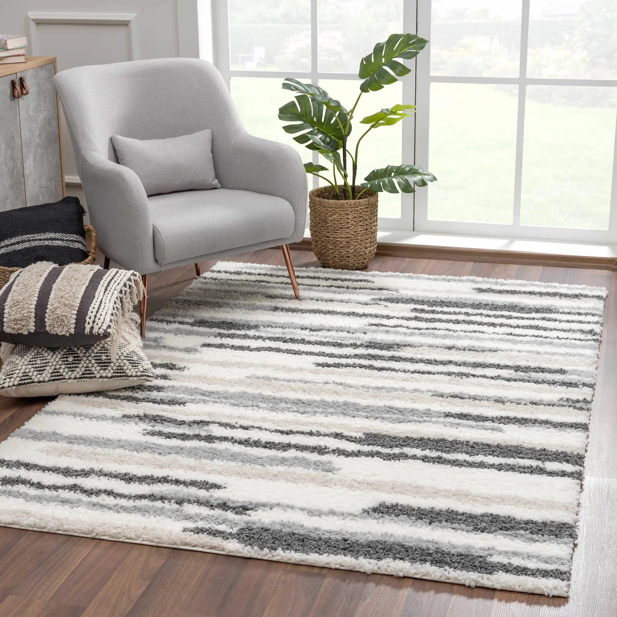 Zoya Irregular Striped Area Rug by Boutique Rugs