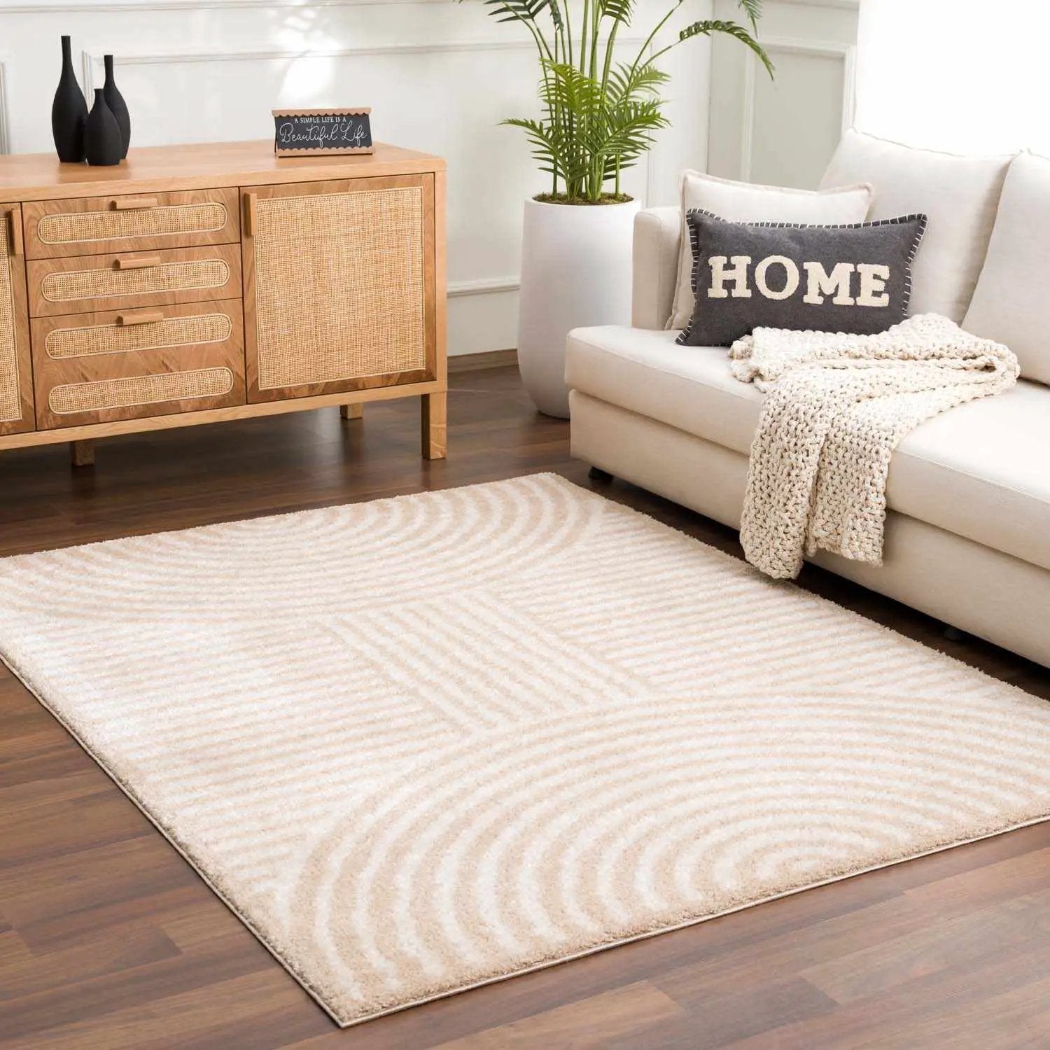 Allard Beige Washable Area Rug by Boutique Rugs
