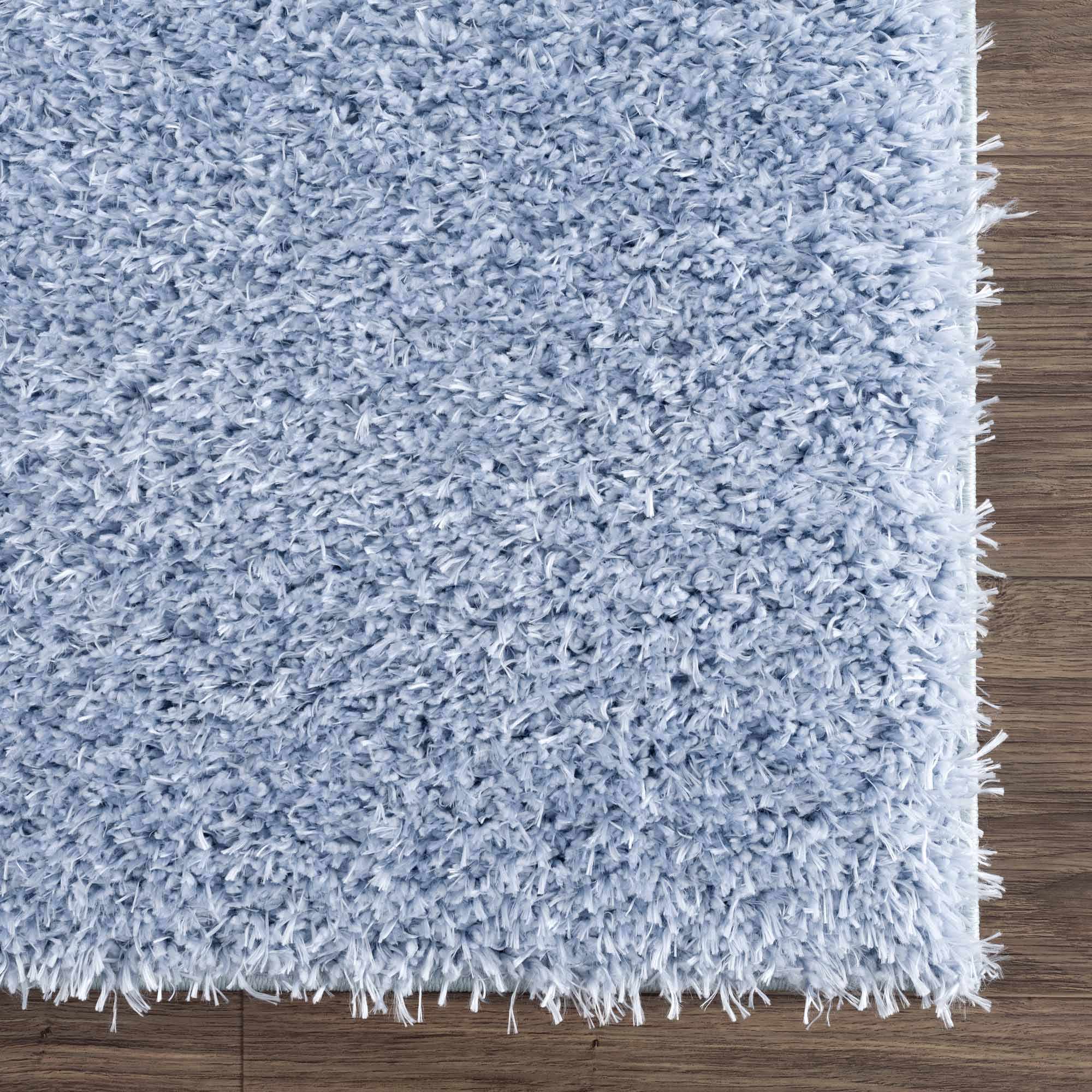 Faina Solid Aqua Shag Washable Area Rug - Clearance by Boutique Rugs