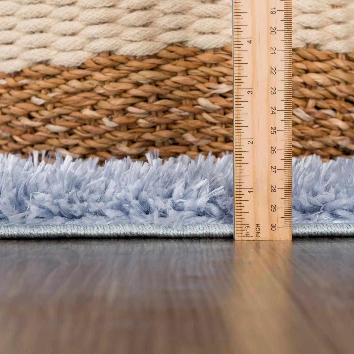 Faina Solid Aqua Shag Washable Area Rug - Clearance, photo 6 of 18