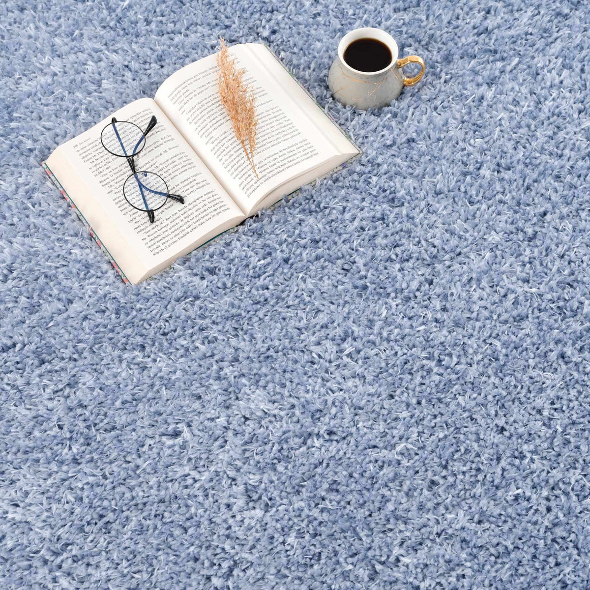 Faina Solid Aqua Shag Washable Area Rug - Clearance, photo 16 of 18
