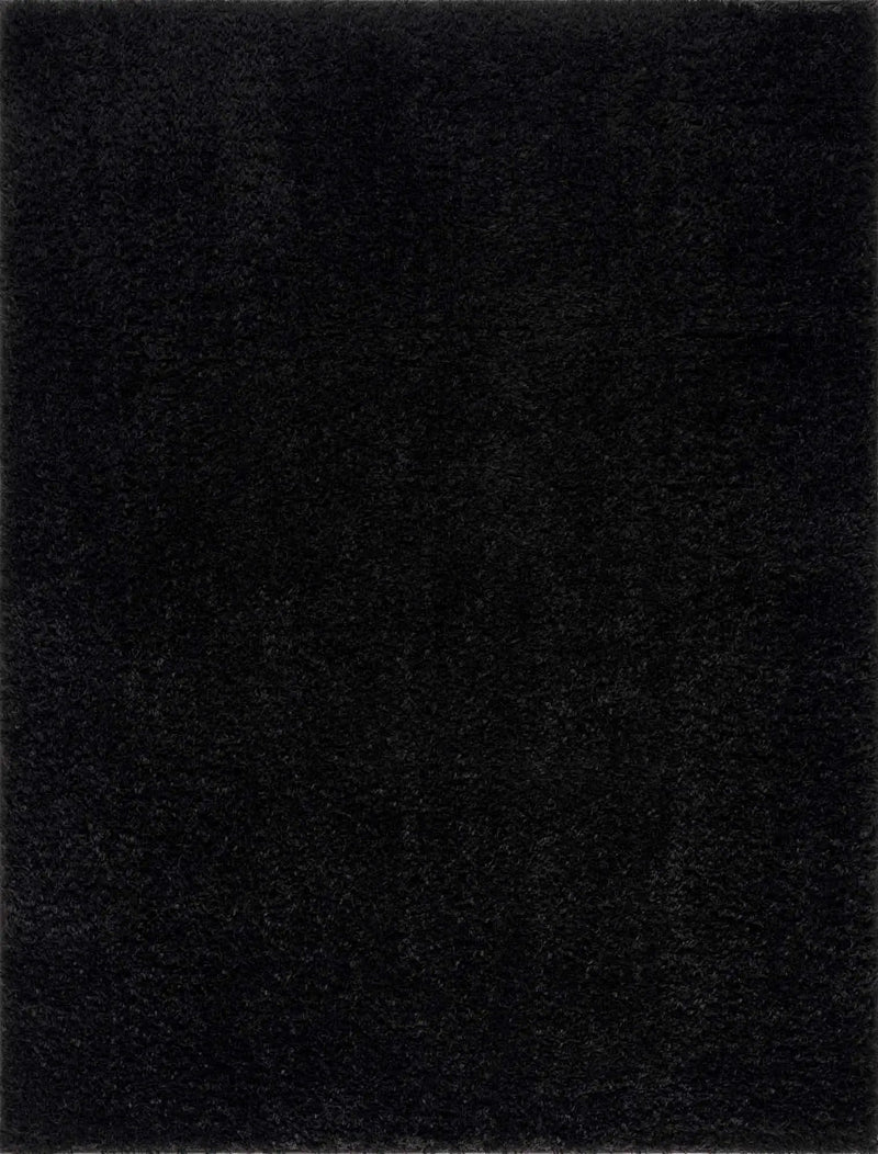 Faina Solid Black Shag Washable Area Rug - Clearance by Boutique Rugs