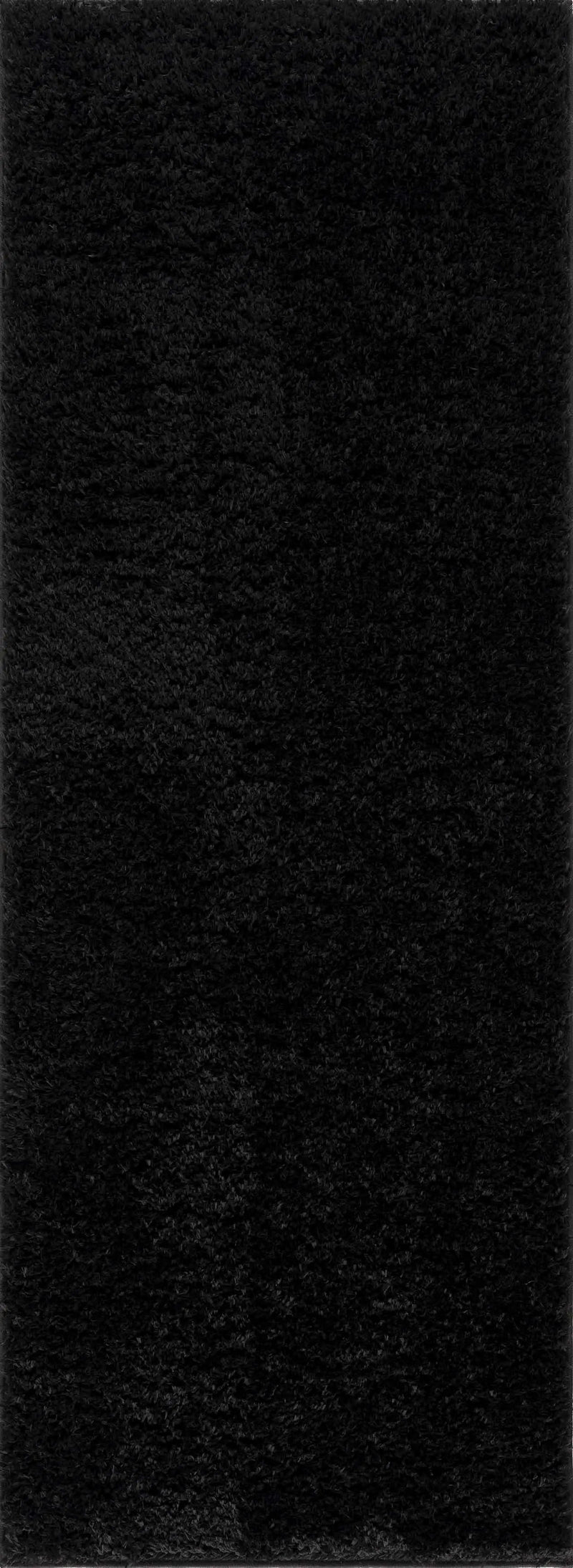 Faina Solid Black Shag Washable Area Rug - Clearance by Boutique Rugs