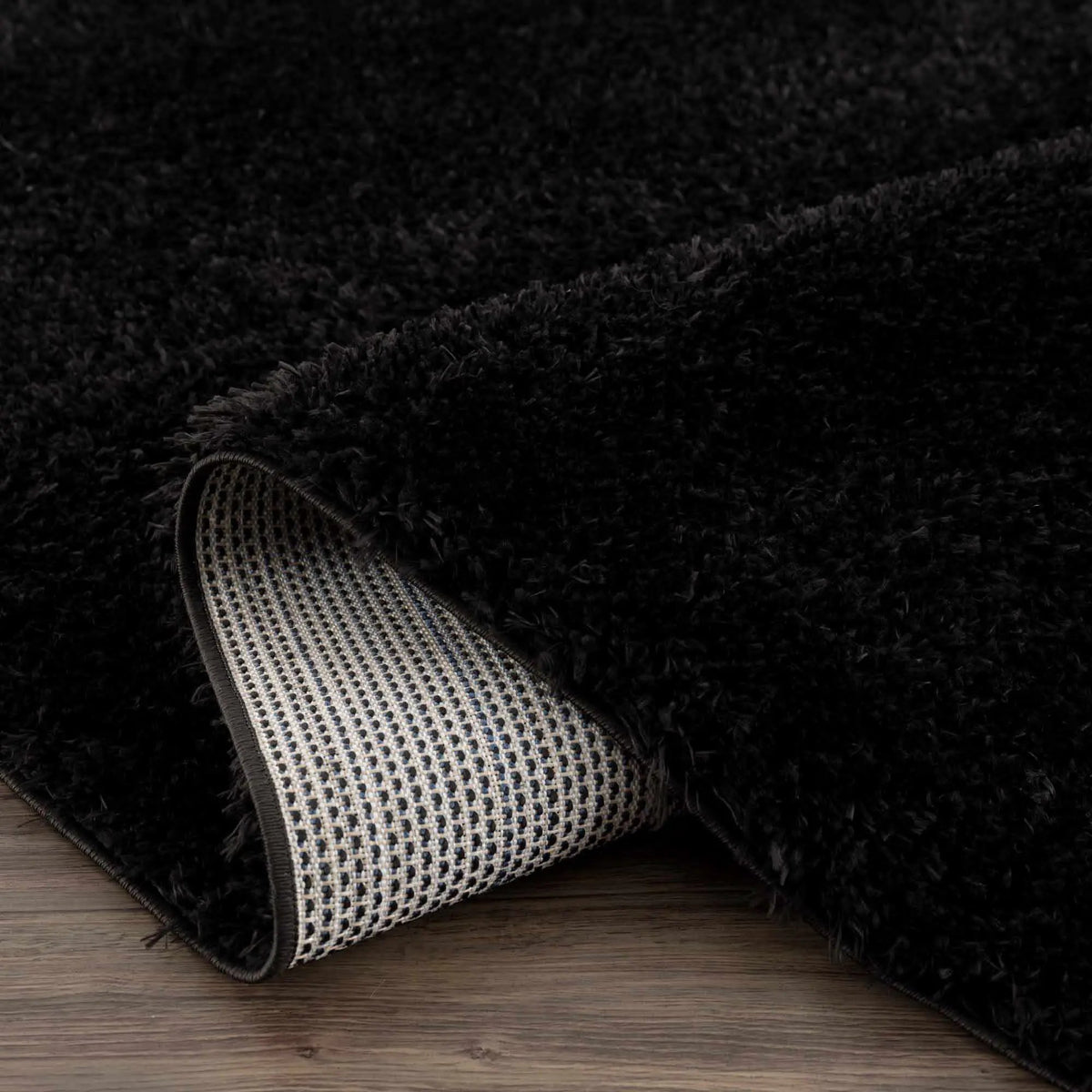 Faina Solid Black Shag Washable Area Rug - Clearance, photo 9 of 18
