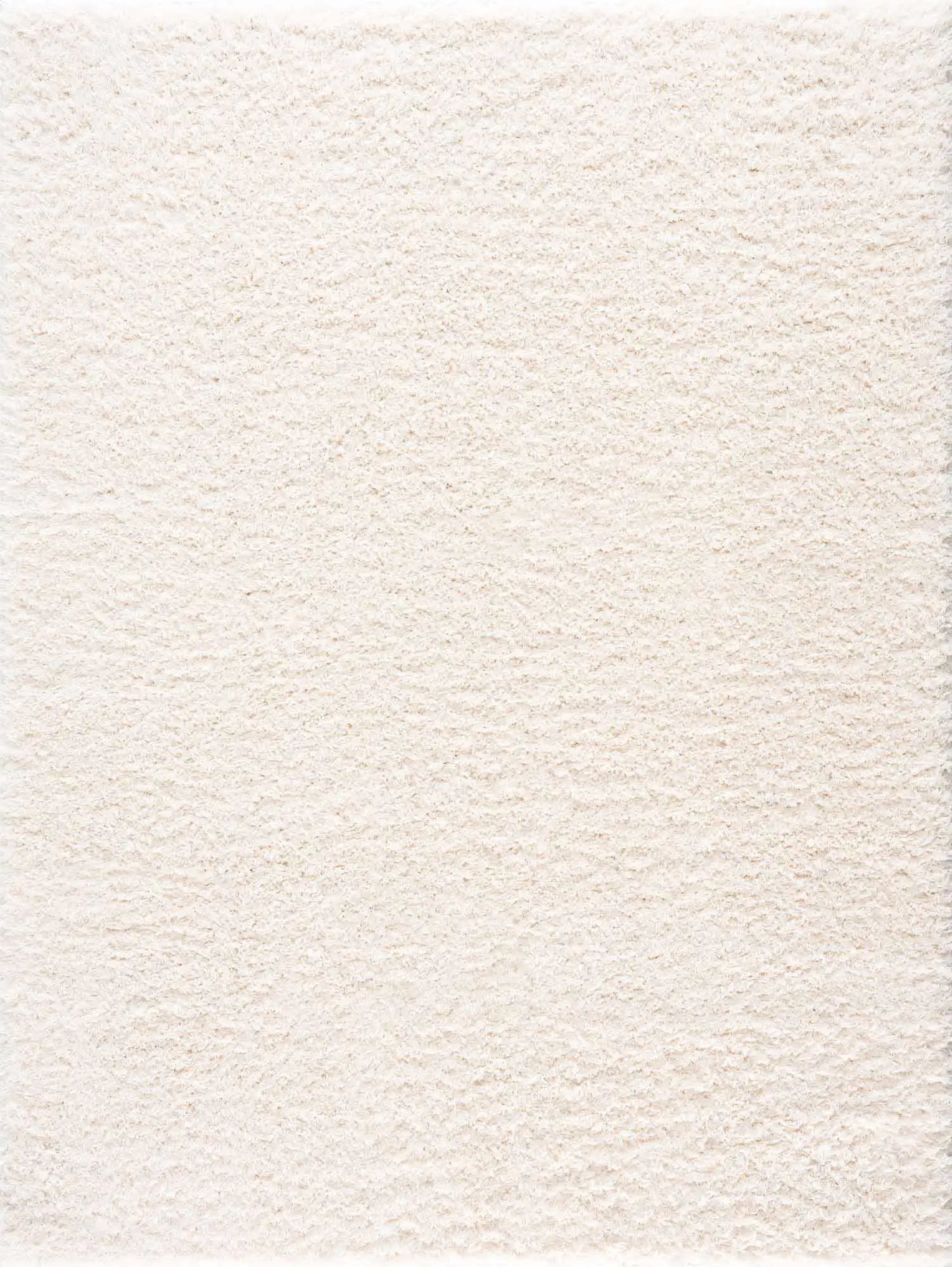 Faina Solid Cream Shag Washable Area Rug - Clearance by Boutique Rugs