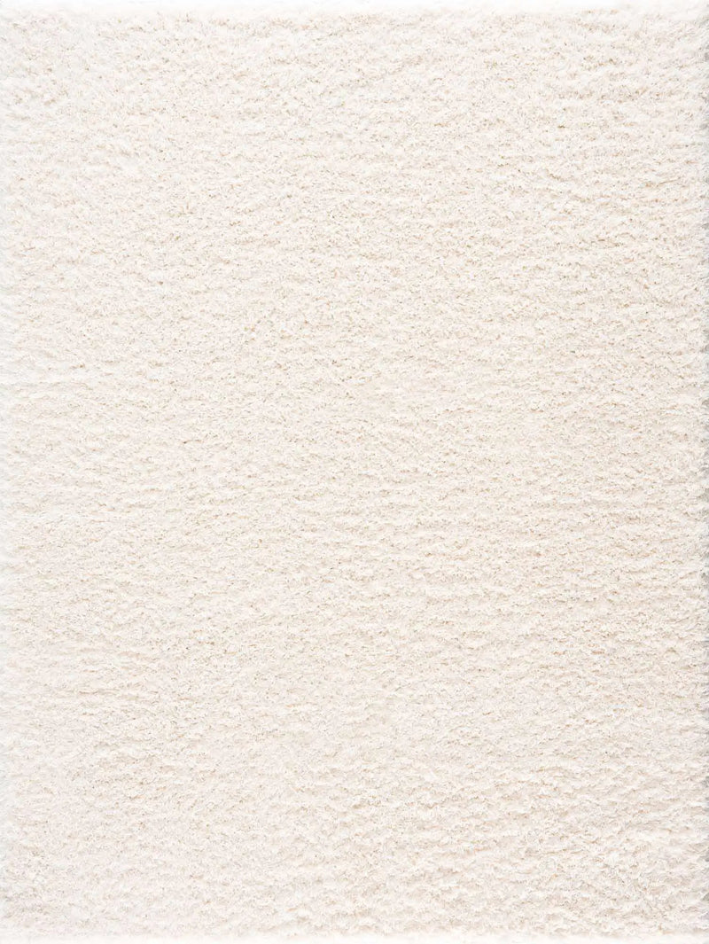 Faina Solid Cream Shag Washable Area Rug - Clearance by Boutique Rugs