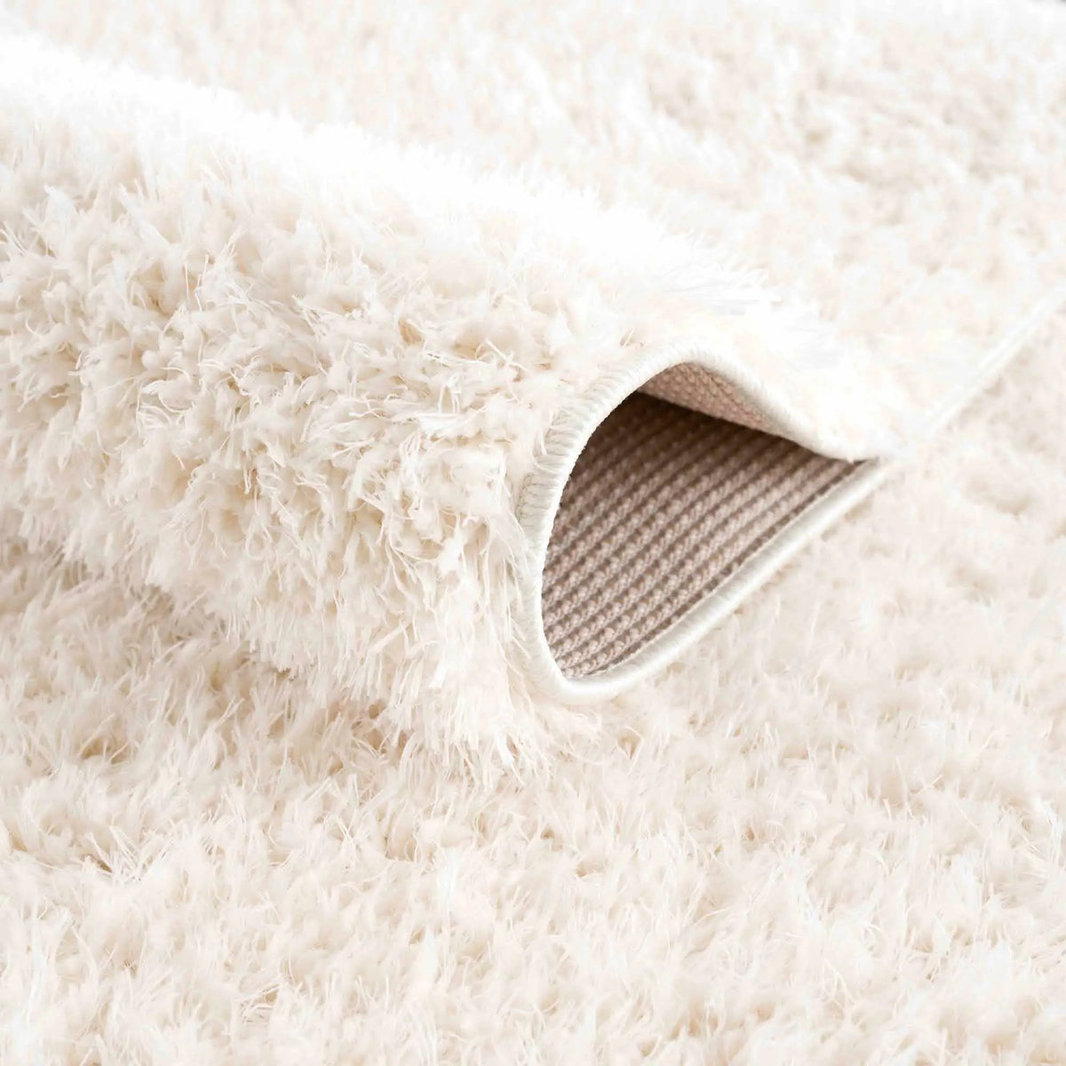 Faina Solid Cream Shag Washable Area Rug - Clearance, photo 14 of 21