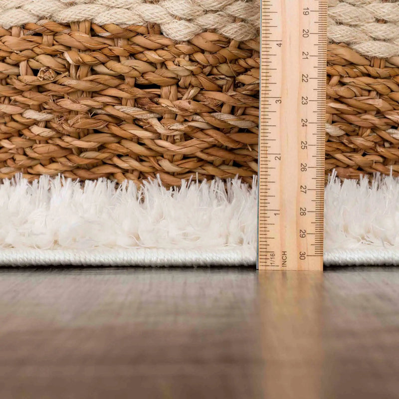 Faina Solid Cream Shag Washable Area Rug - Clearance by Boutique Rugs