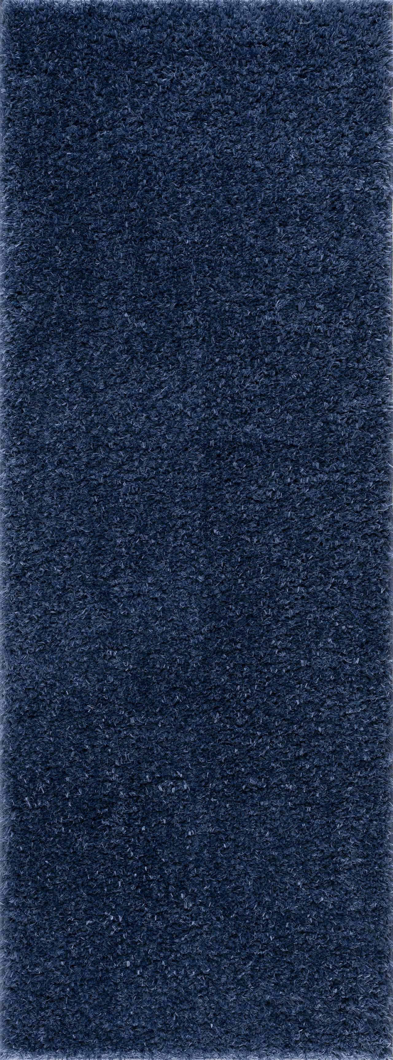 Faina Solid Dark Blue Shag Washable Area Rug - Clearance by Boutique Rugs