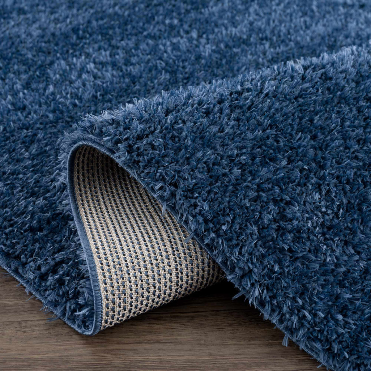 Faina Solid Dark Blue Shag Washable Area Rug - Clearance, photo 9 of 24