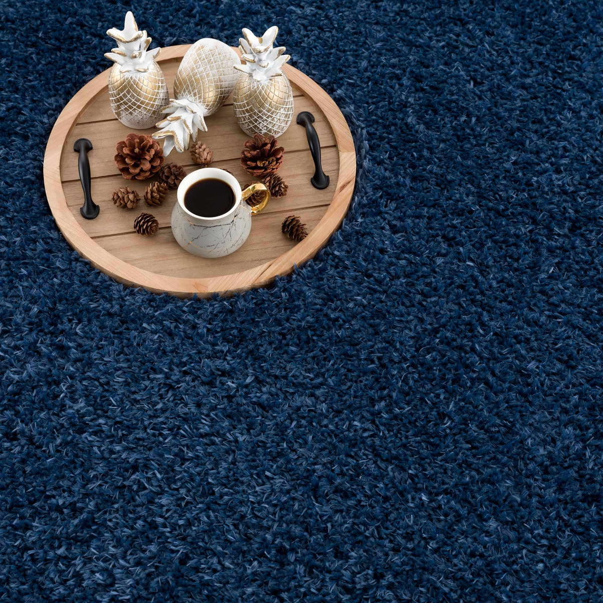 Faina Solid Dark Blue Shag Washable Area Rug - Clearance, photo 21 of 24