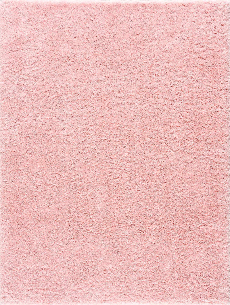 Faina Solid Pink Shag Washable Area Rug - Clearance by Boutique Rugs