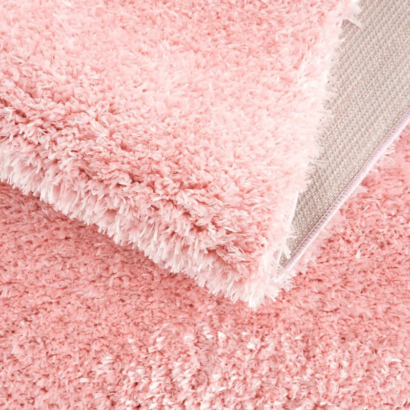 Faina Solid Pink Shag Washable Area Rug - Clearance by Boutique Rugs