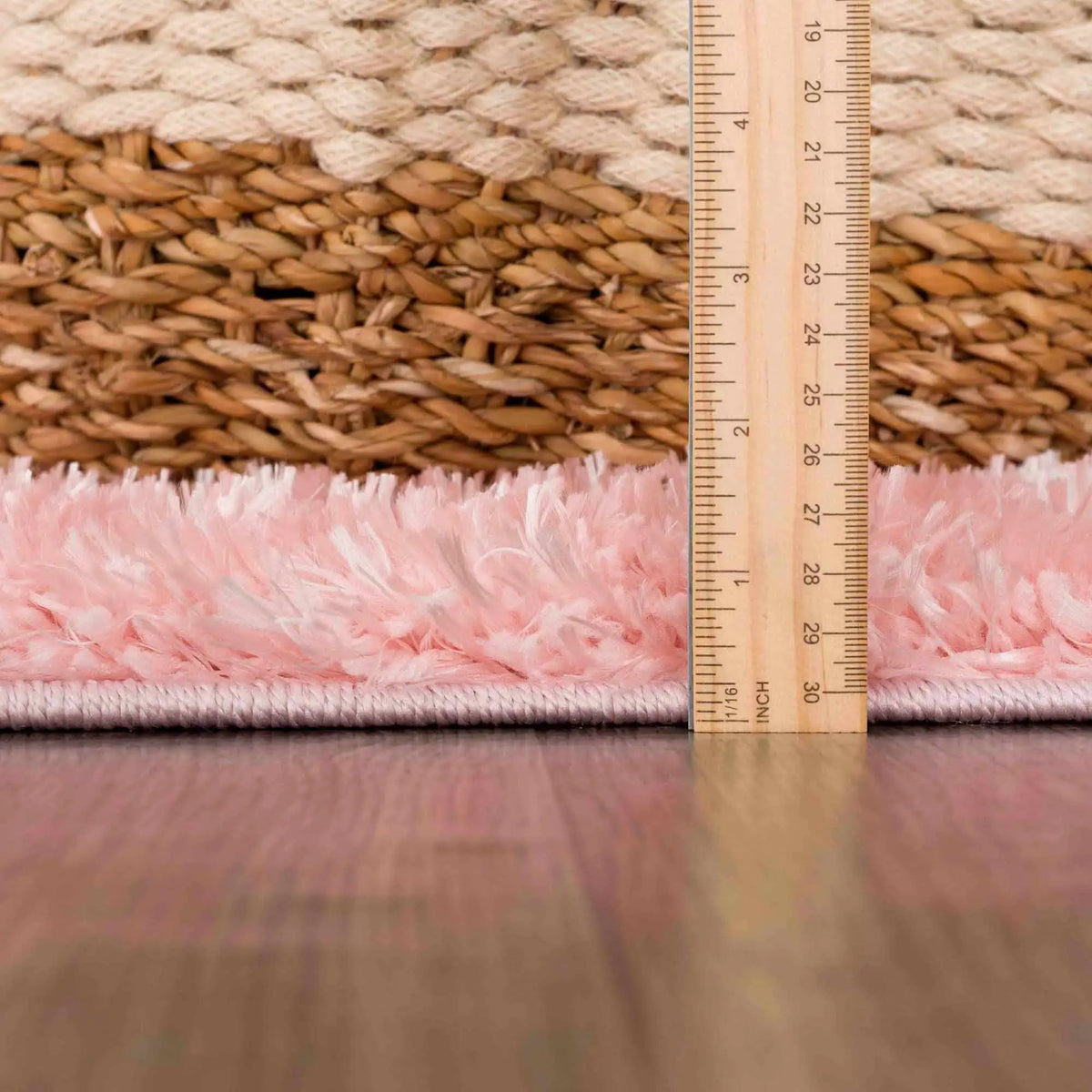 Faina Solid Pink Shag Washable Area Rug - Clearance, photo 12 of 19
