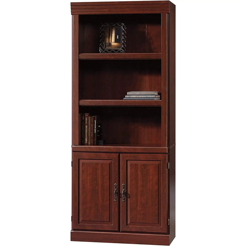 71-inch High 3-Shelf Wooden Bookcase with Storage Drawer in Cherry Finish by HomePacific