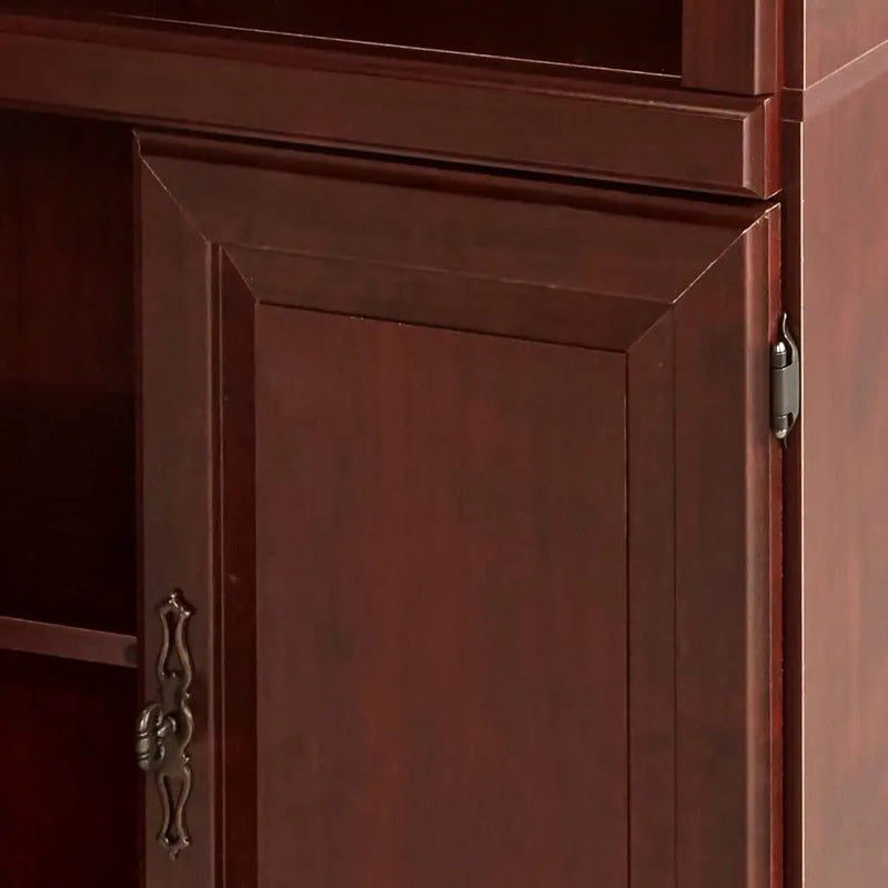 71-inch High 3-Shelf Wooden Bookcase with Storage Drawer in Cherry Finish by HomePacific