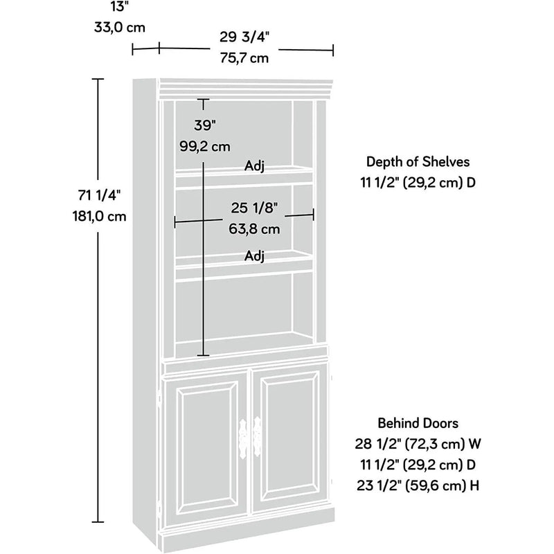 71-inch High 3-Shelf Wooden Bookcase with Storage Drawer in Cherry Finish by HomePacific