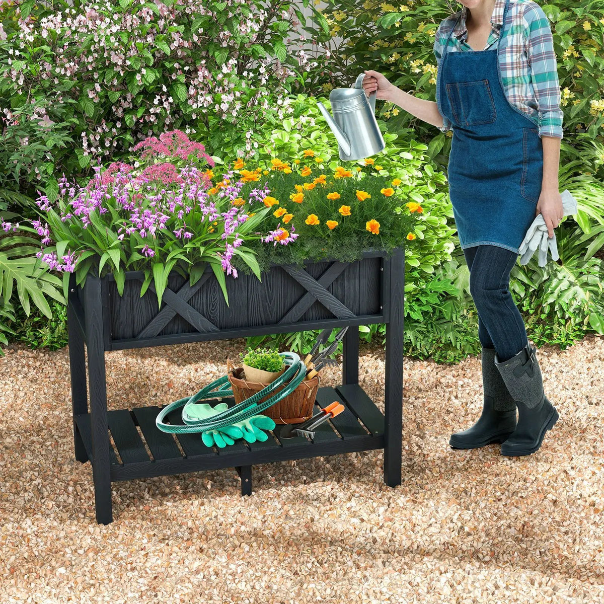 HIPS Raised Garden Bed Poly Wood Elevated Planter Box, photo 2 of 10