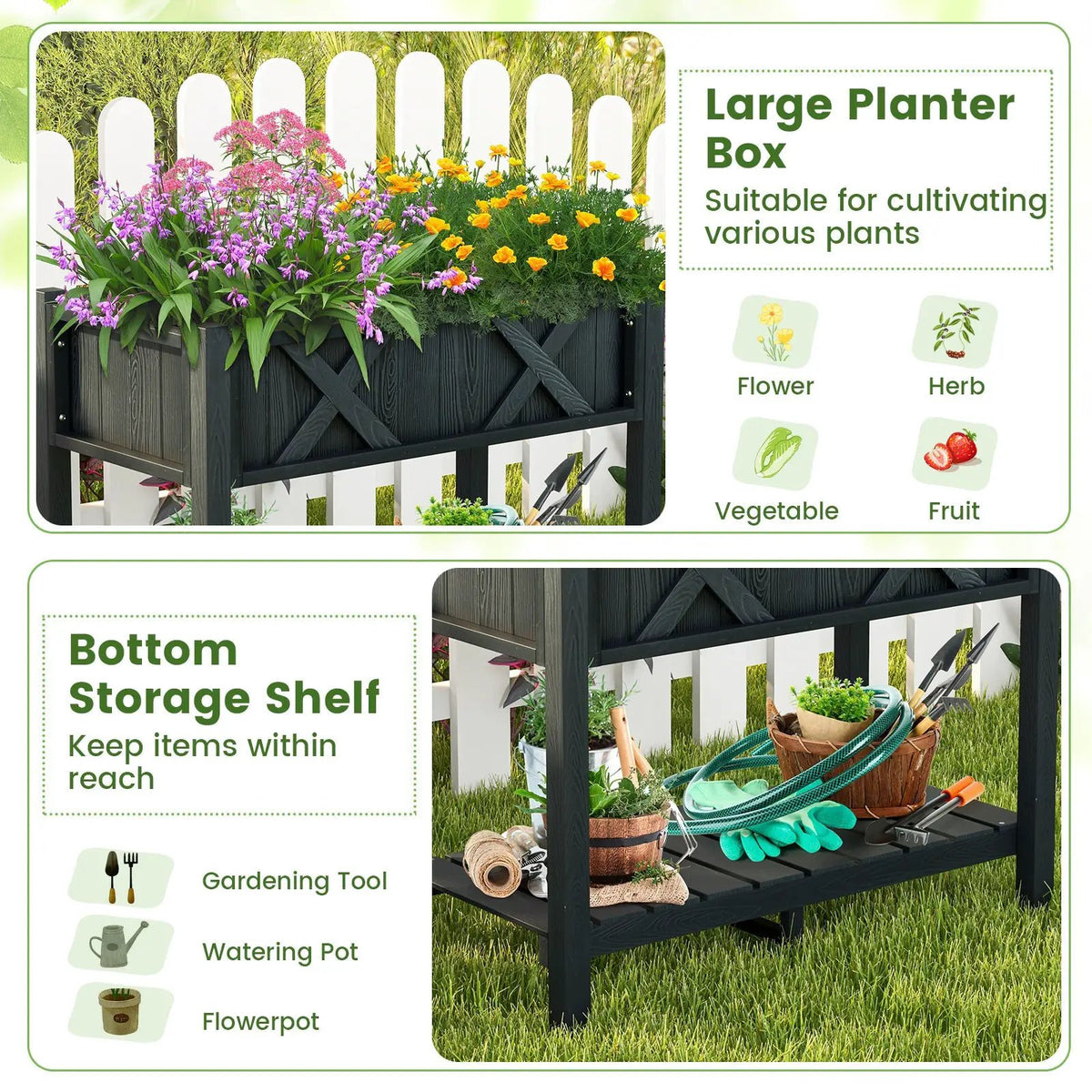 HIPS Raised Garden Bed Poly Wood Elevated Planter Box, photo 7 of 10