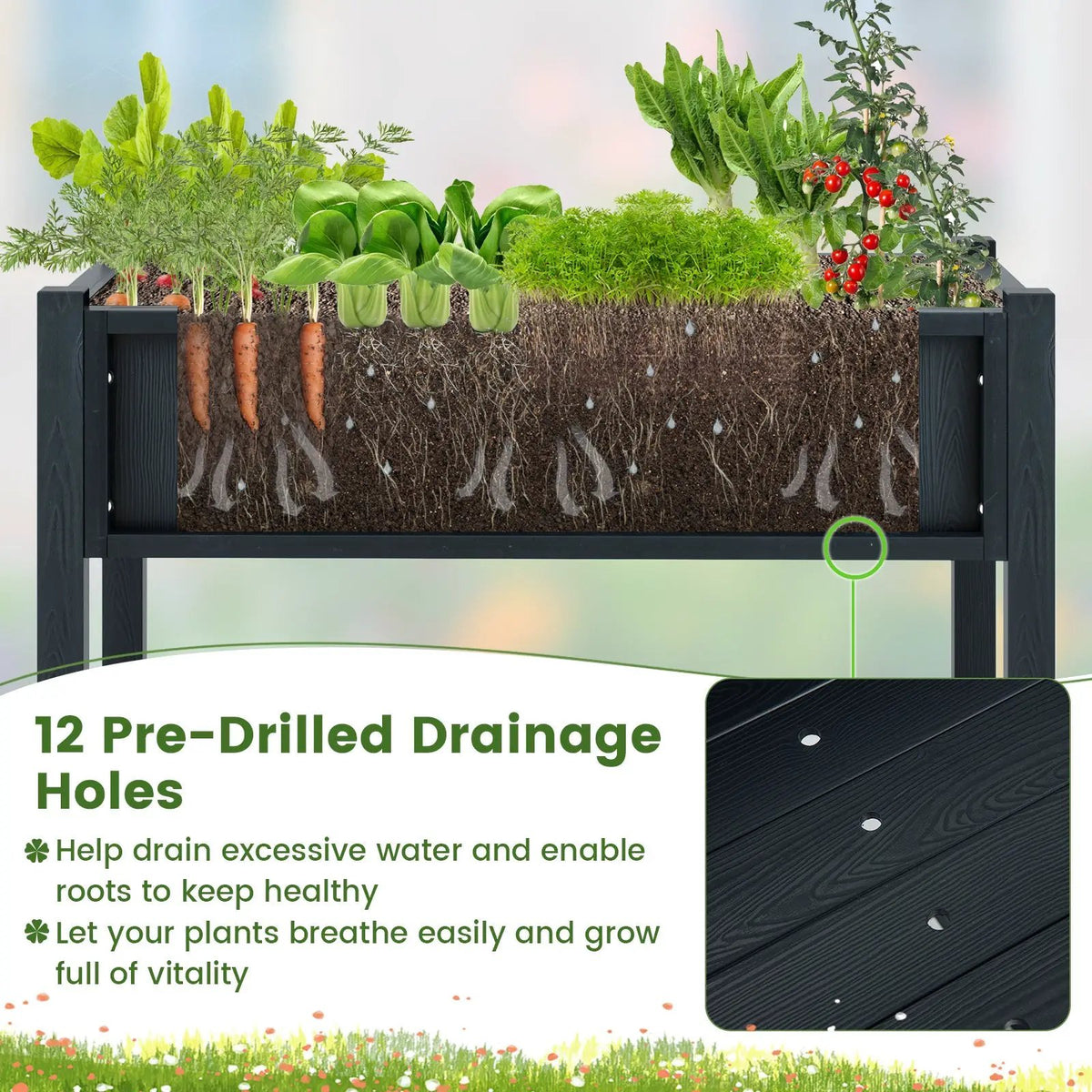 HIPS Raised Garden Bed Poly Wood Elevated Planter Box, photo 8 of 10