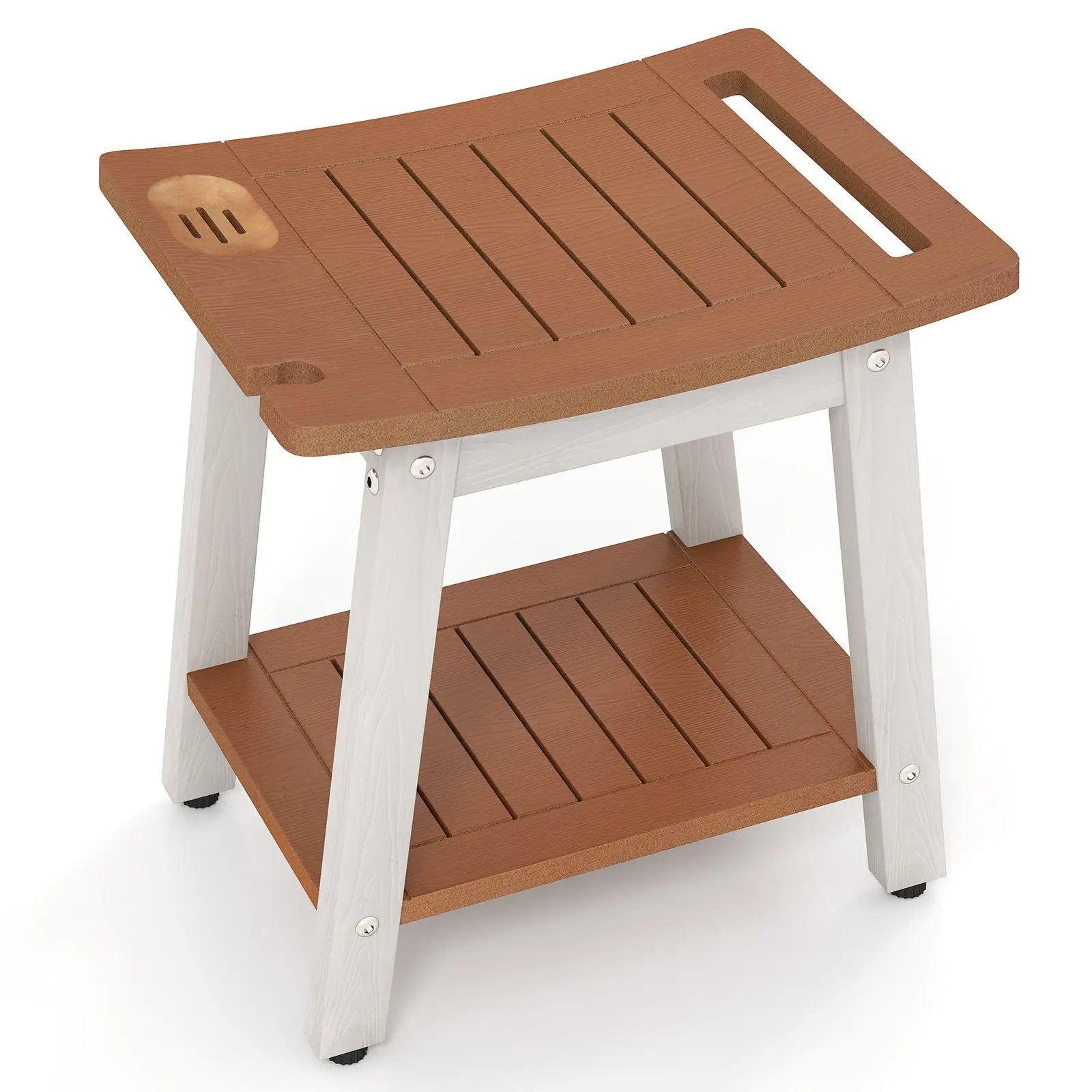 HIPS Shower Bench Seat with Handle Shower Head by DirectDeals