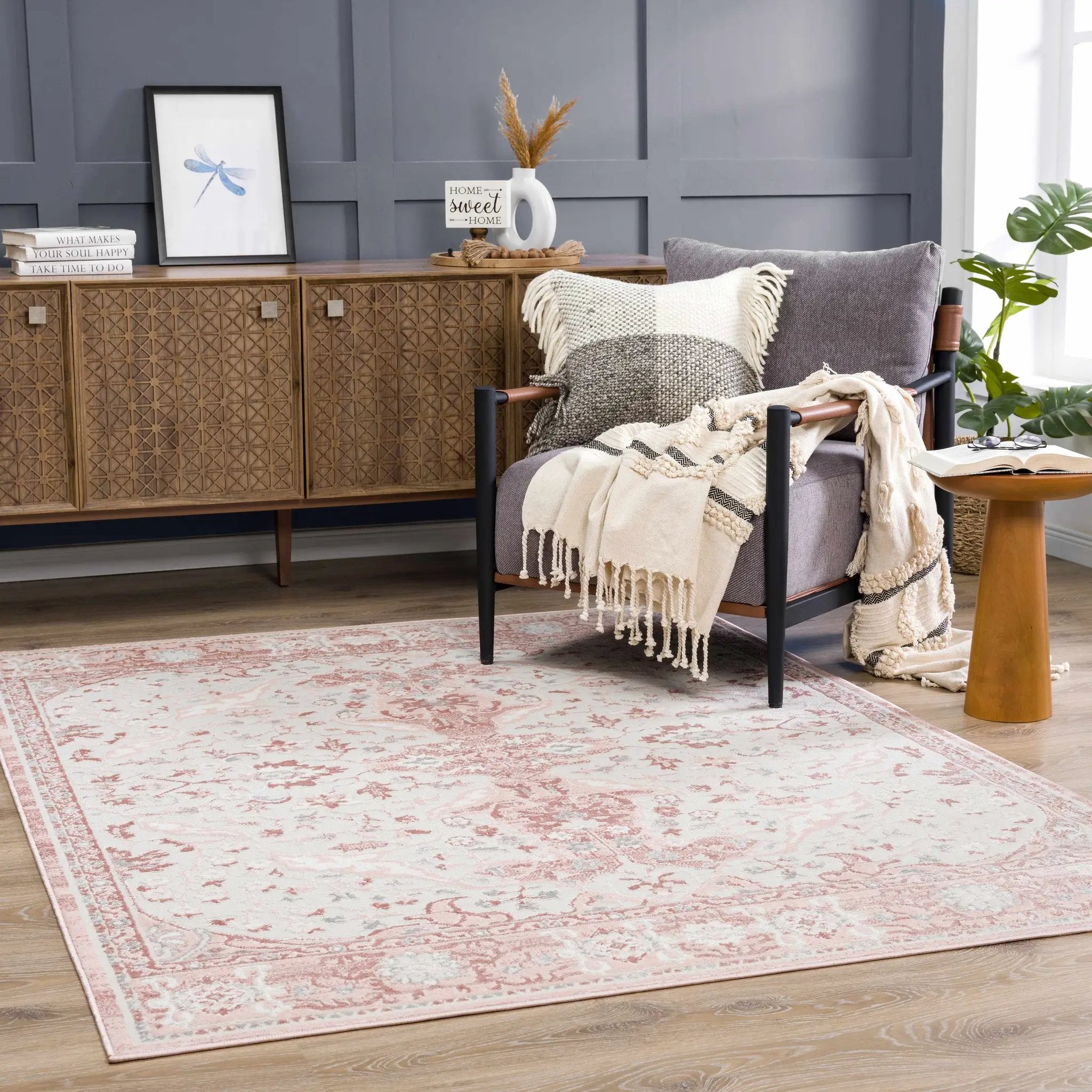 Zora Pink Area Rug by Boutique Rugs