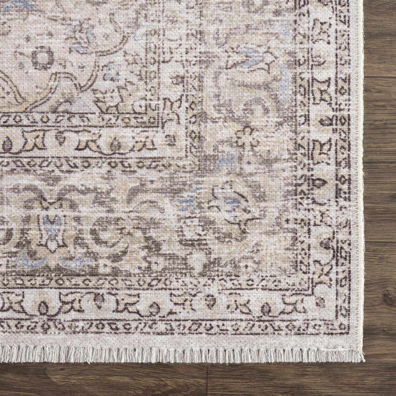 Cream Holi-2301 Washable Area Rug by Hauteloom