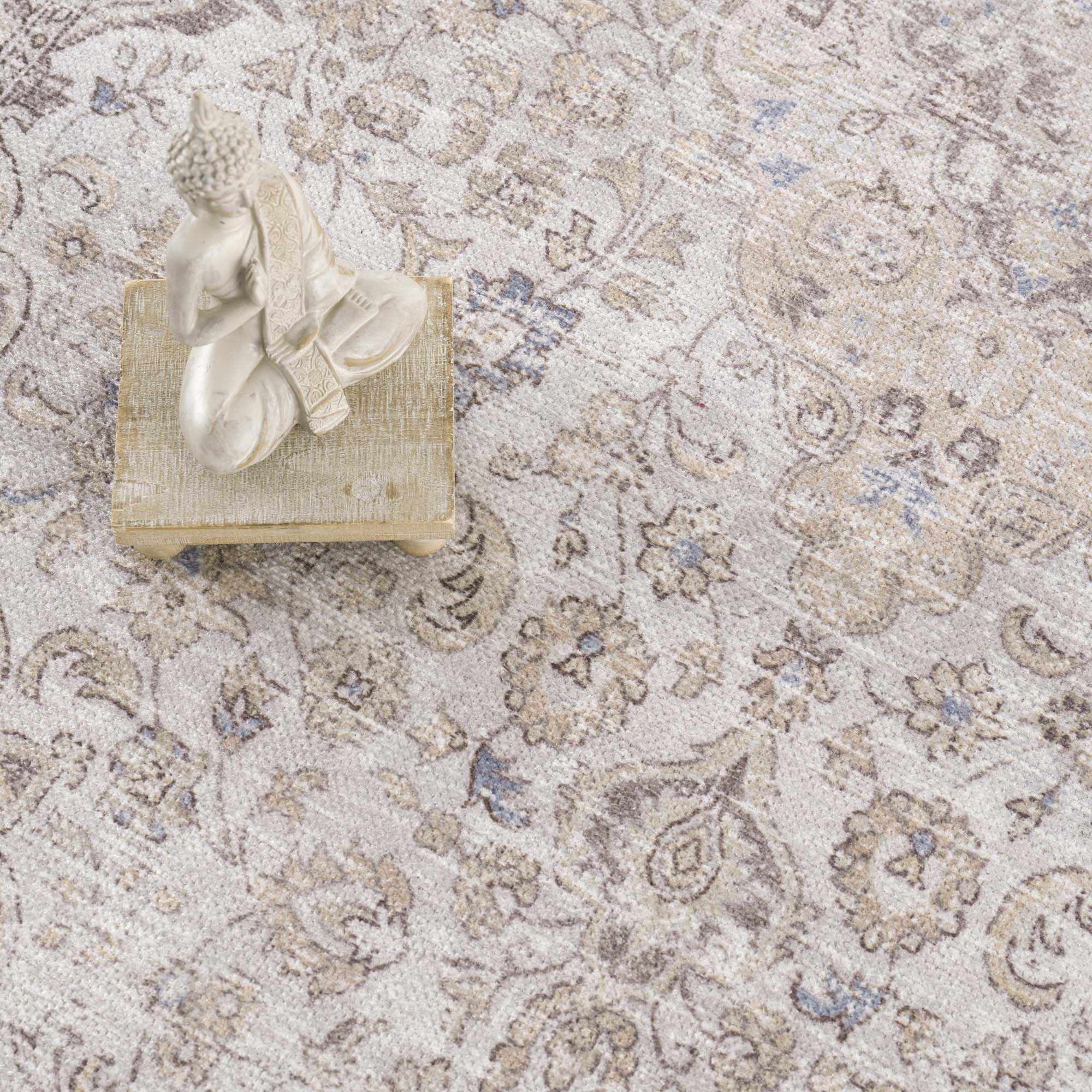 Cream Holi-2301 Washable Area Rug by Hauteloom