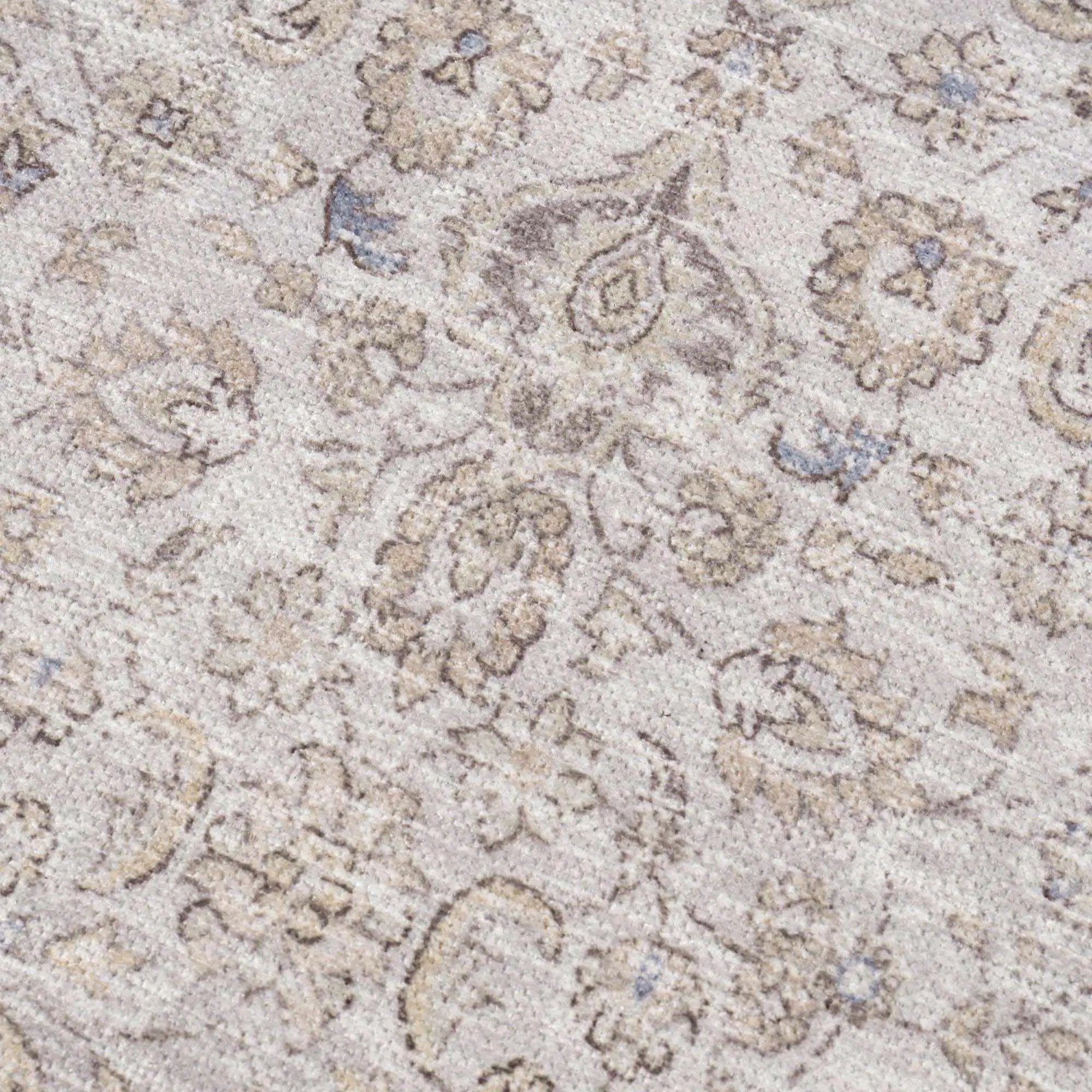 Cream Holi-2301 Washable Area Rug by Hauteloom