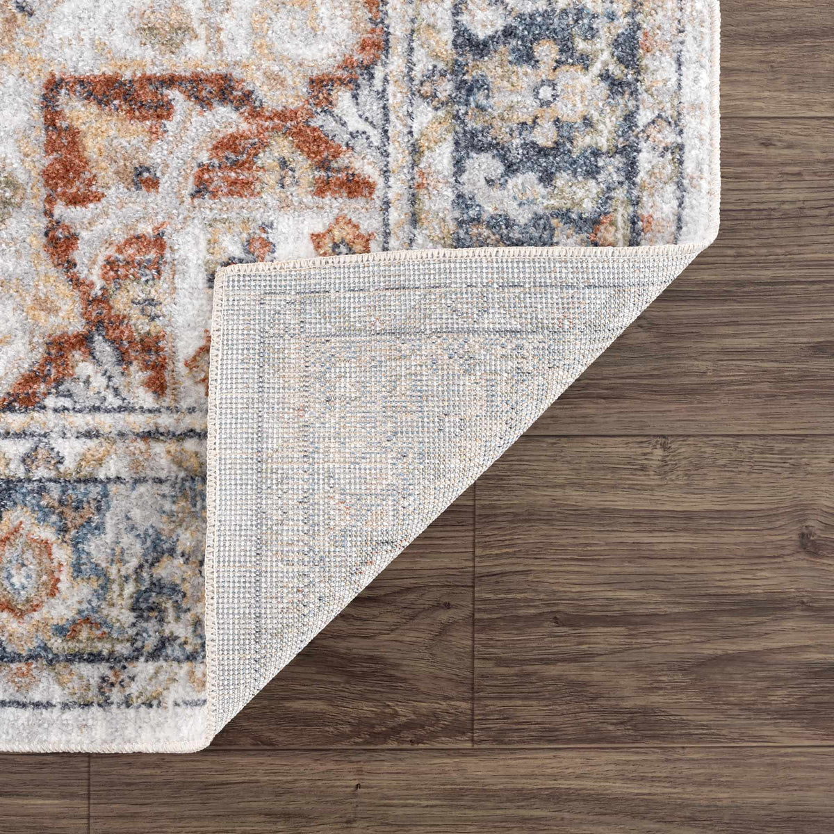 Akram Gray & Orange Washable Area Rug - Clearance, photo 17 of 18