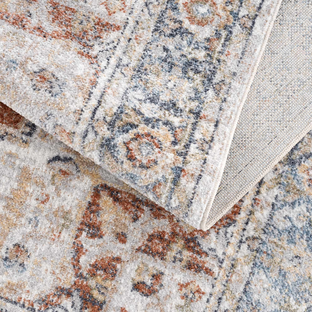 Akram Gray & Orange Washable Area Rug - Clearance, photo 10 of 18