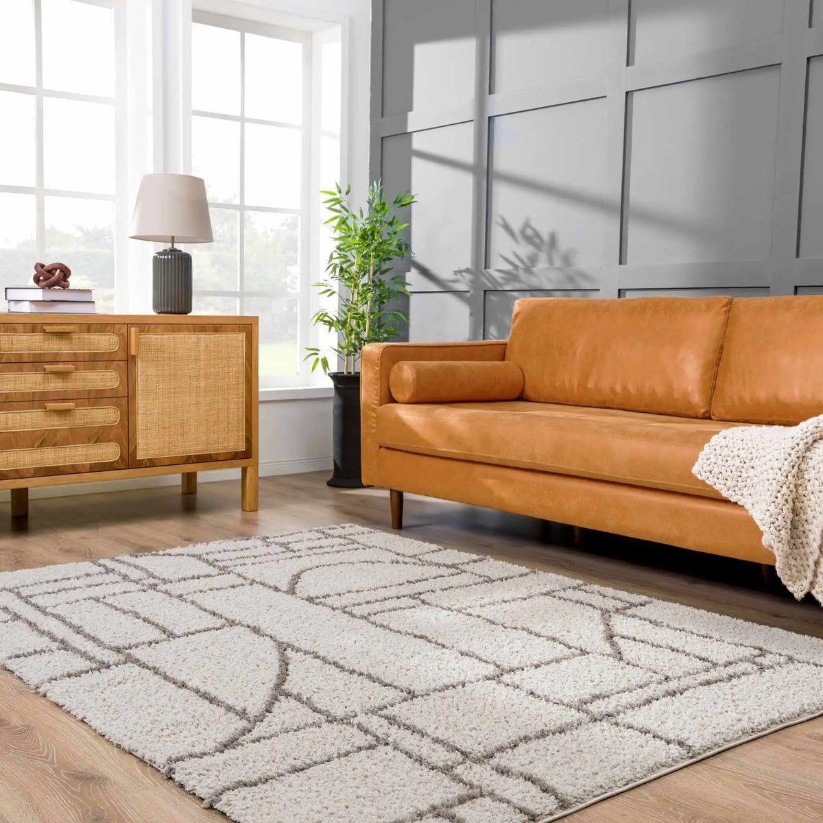 Andia Gray Area Rug - Clearance, installed in a room 6