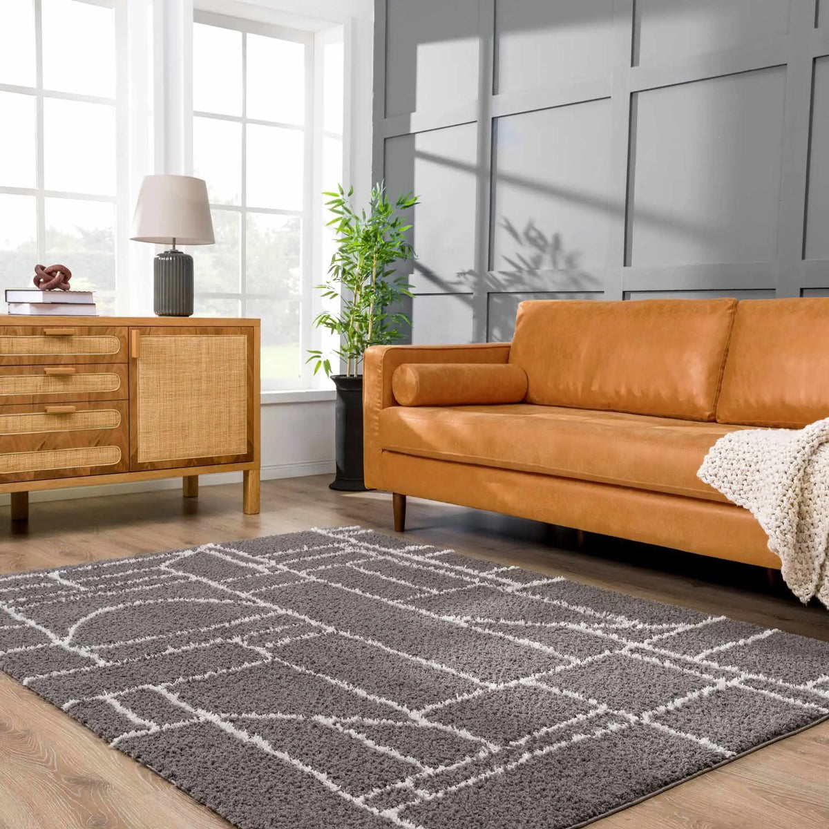 Andia Charcoal Area Rug - Clearance, installed in a room 4