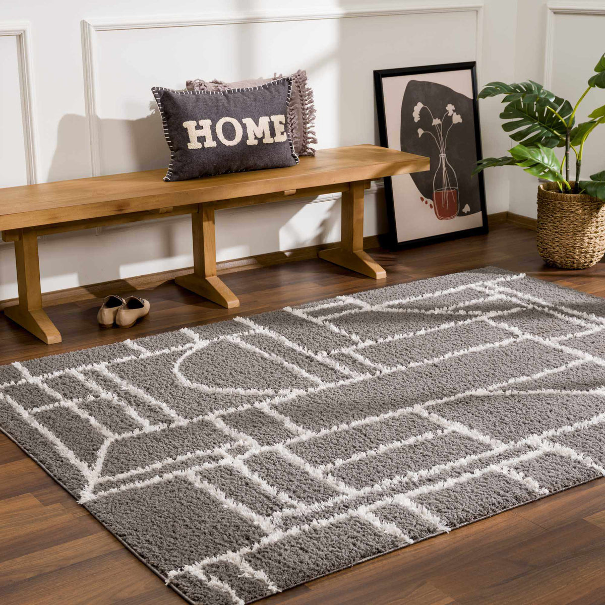 Andia Charcoal Area Rug - Clearance, installed in a room 5