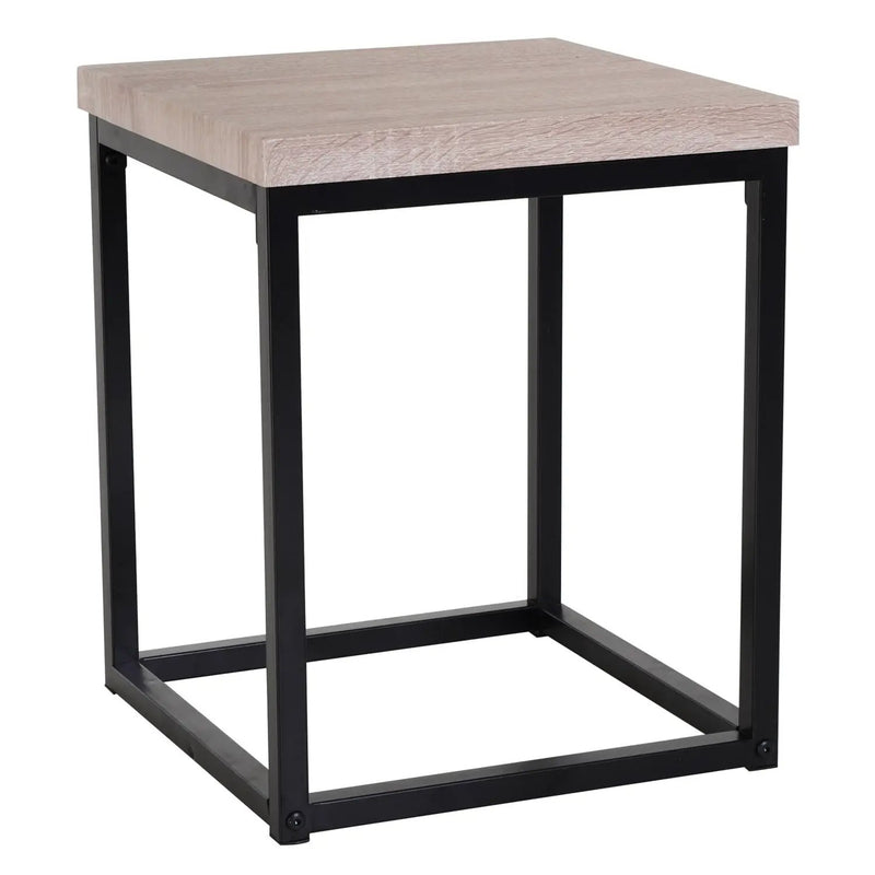 Farmhouse 5 Piece Square Natural Wood Steel Kitchen Dining Set by HomePacific