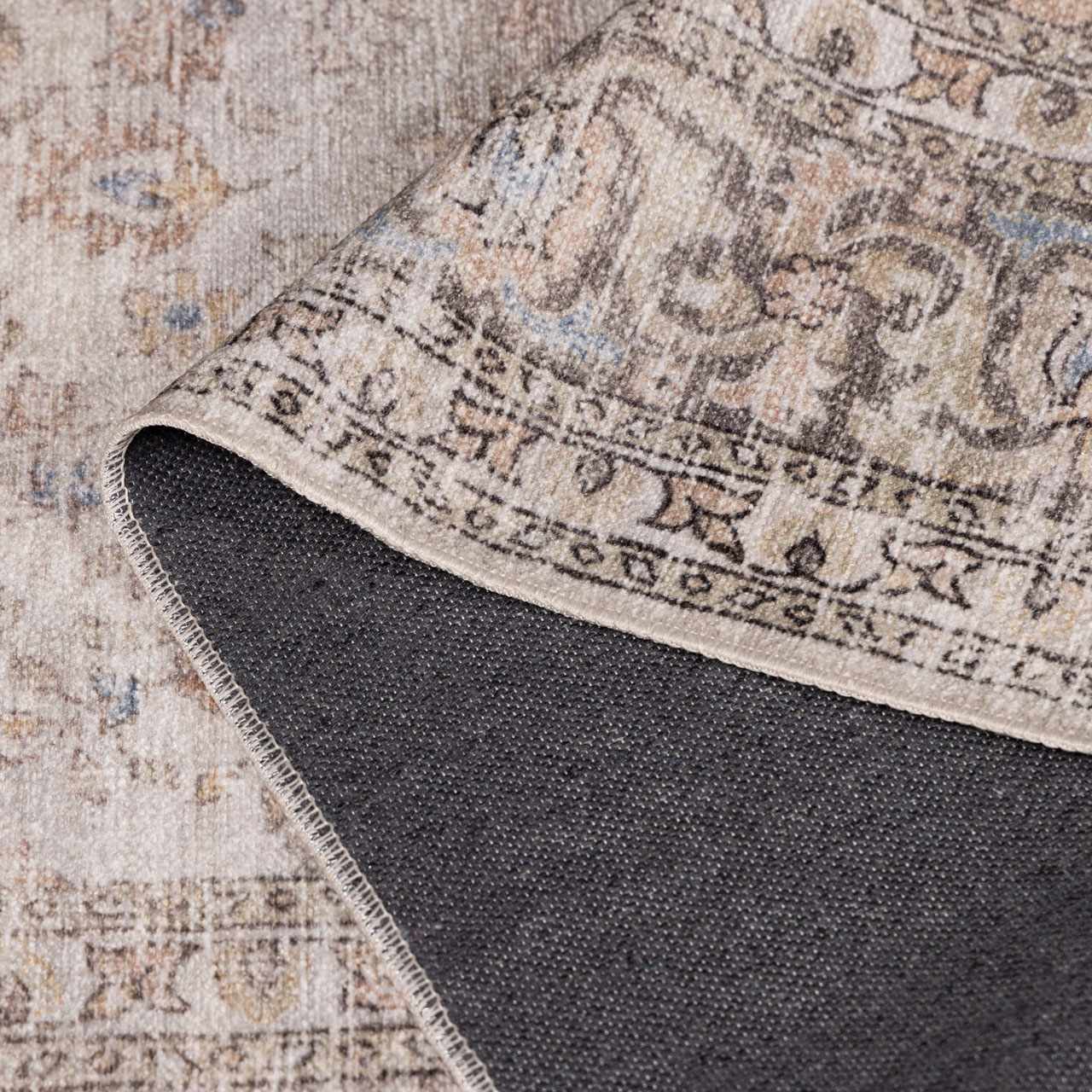 Cream Holi-2301 Washable Area Rug by Boutique Rugs