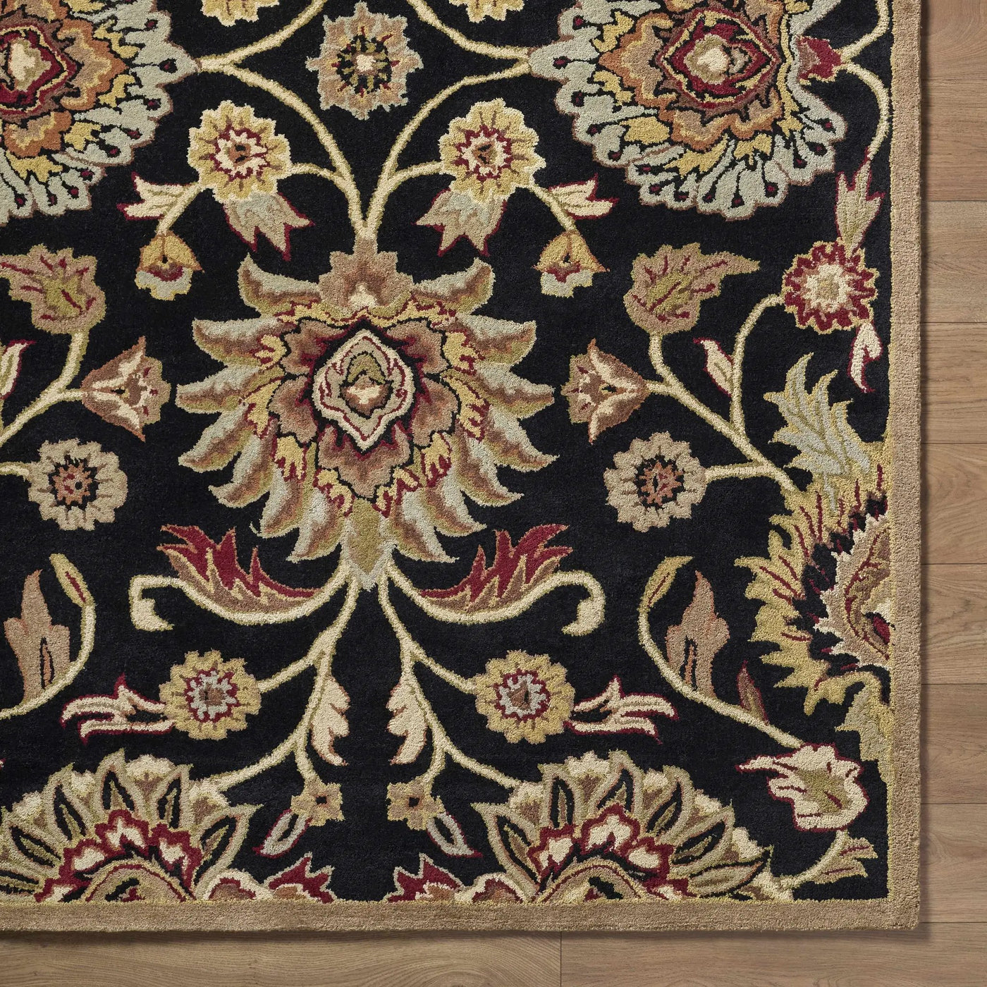 Conesus 1053 Hand Tufted Black Wool Rug by Boutique Rugs