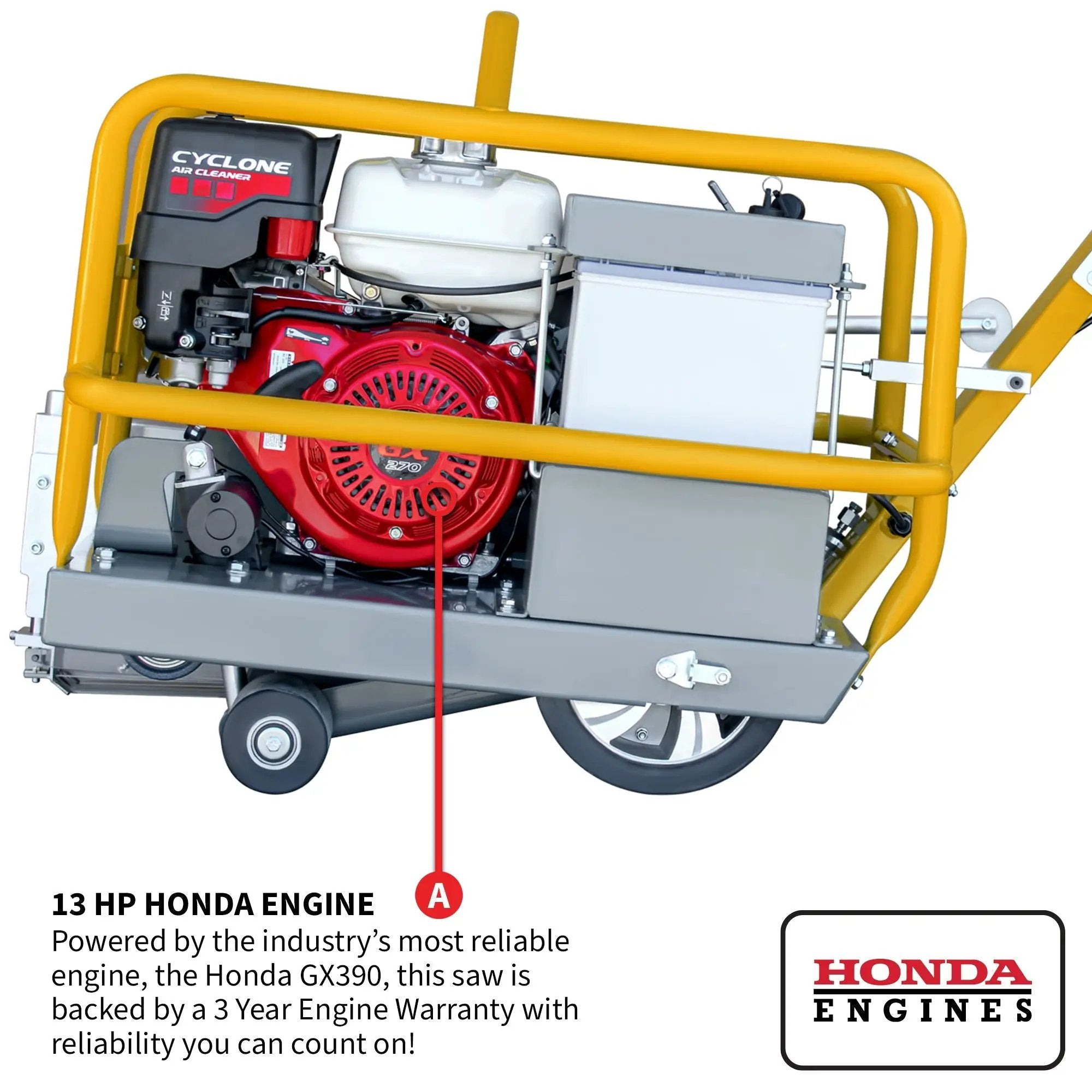 10" Early Entry Green Concrete Saw with 13 HP Honda GX390 Engine by Tomahawk Power