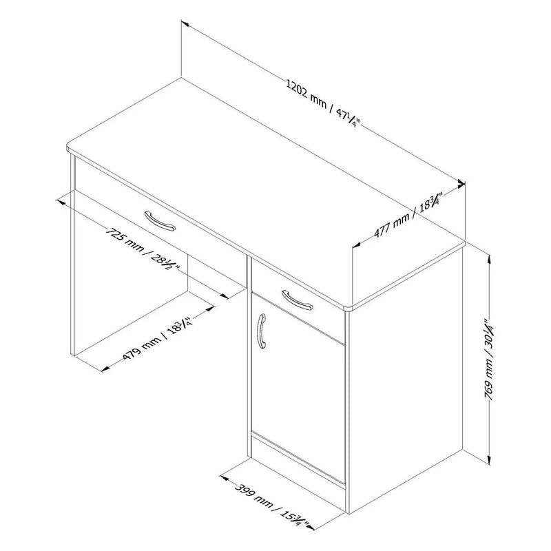 Home Office Work Desk in Black Finish by HomePacific