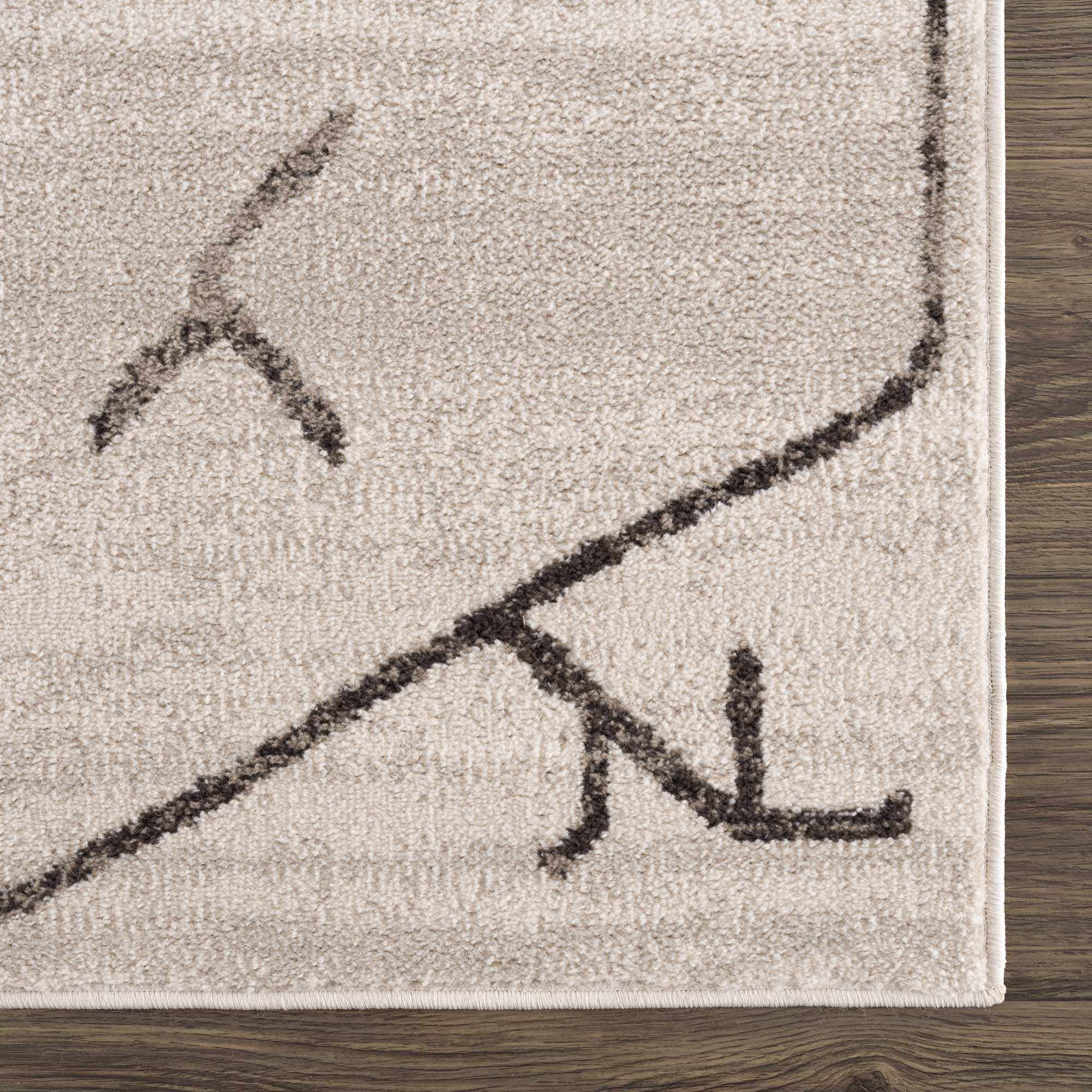 Azzan Cream & Charcoal Area Rug - Clearance by Boutique Rugs