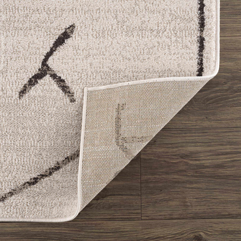Azzan Cream & Charcoal Area Rug - Clearance by Boutique Rugs
