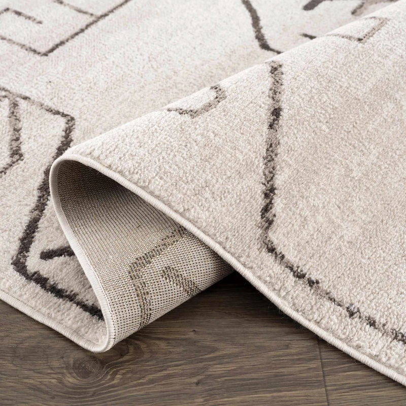 Azzan Cream & Charcoal Area Rug - Clearance by Boutique Rugs