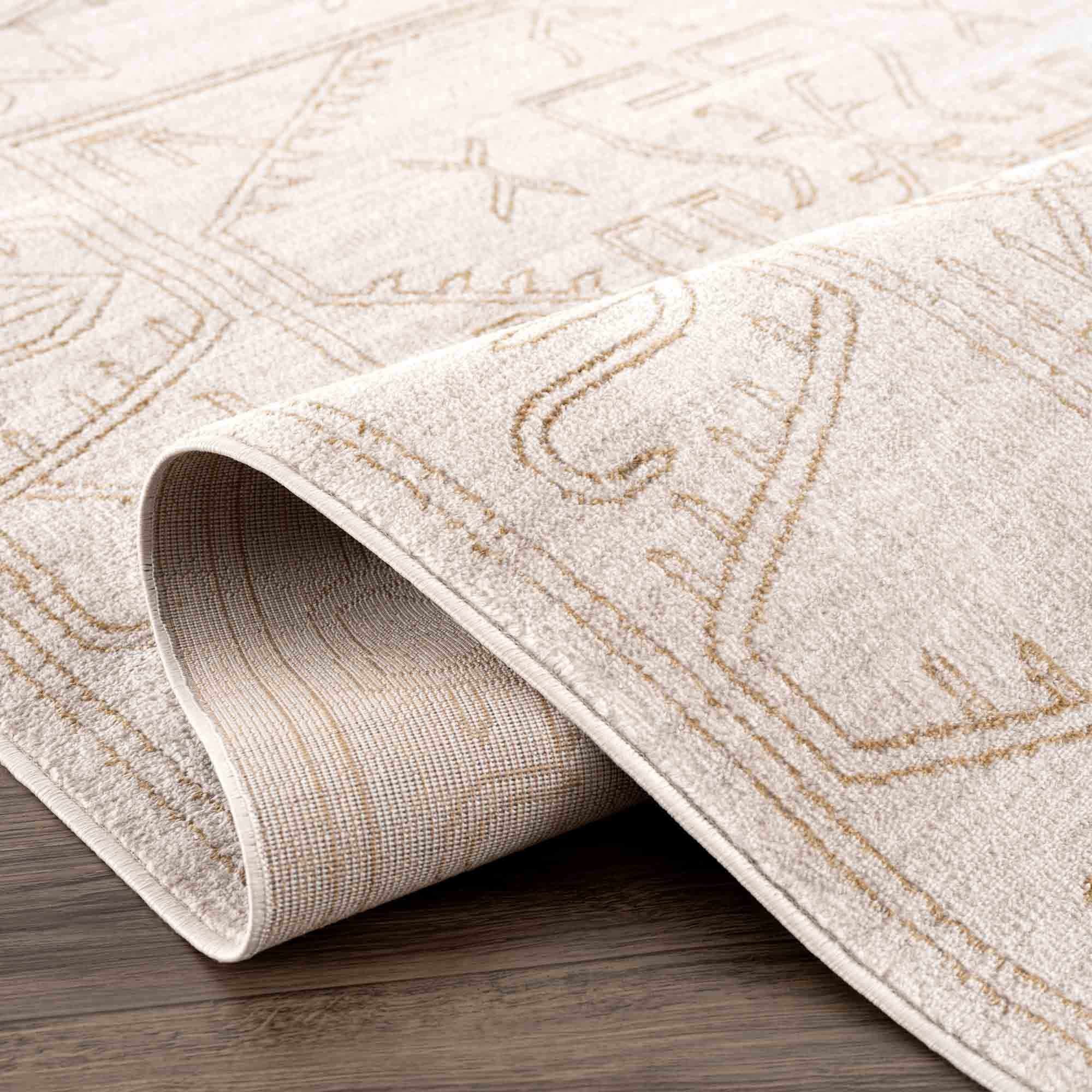 Divya Cream & Gold Area Rug - Clearance by Boutique Rugs